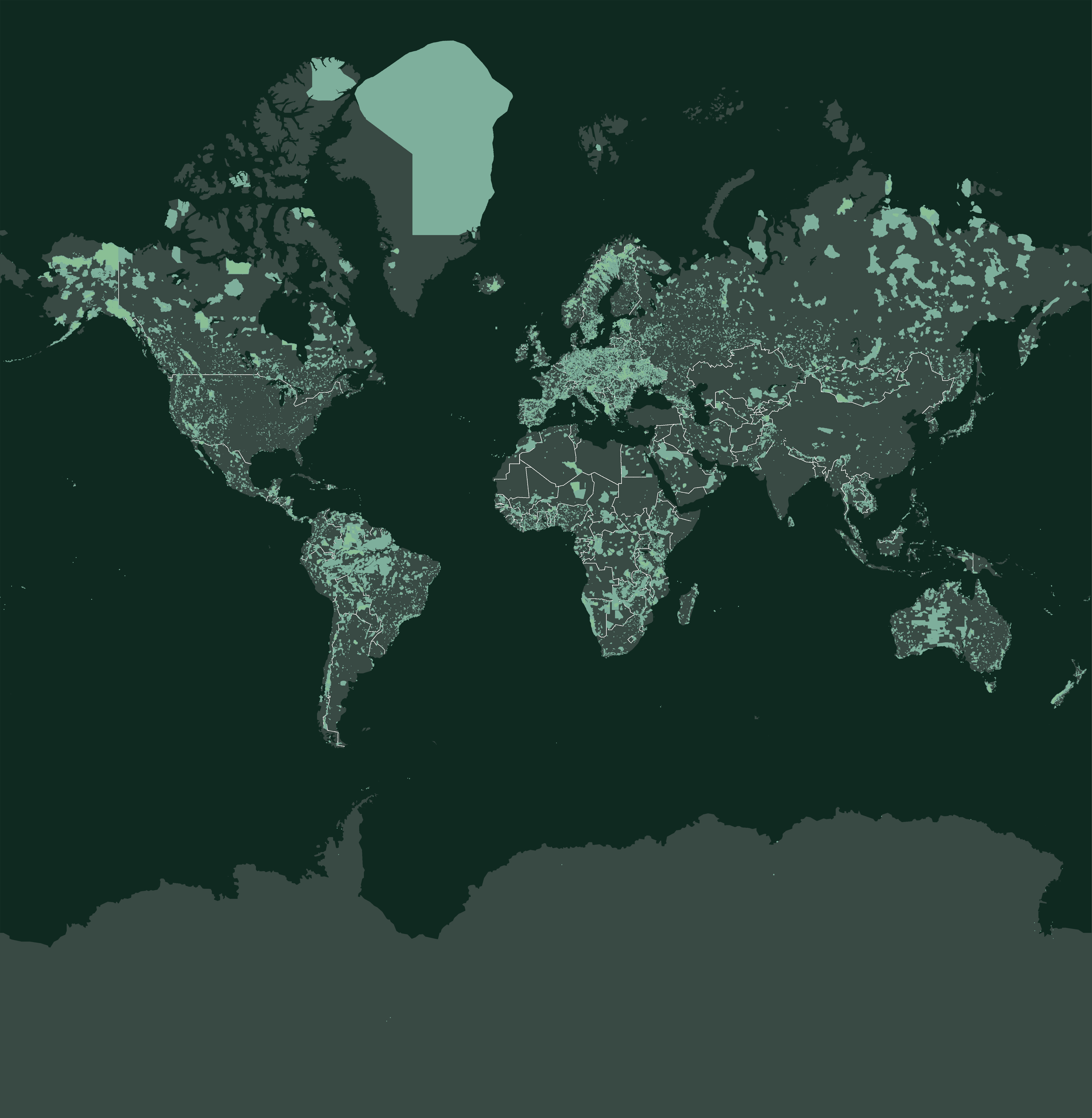 Percentage of land and water in protected areas by country